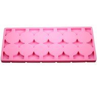 Mujaing 12-Capacity Round Silicone Lollipop Baking Hard Candy Molds N9