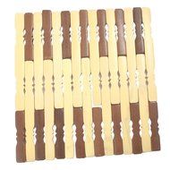 Rectangular Bamboo Heat Insulation Pad Mat Cushion Beige Brown