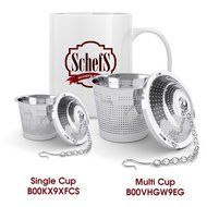 Schefs Premium Tea Infuser - Stainless Steel - Single Cup - Perfect Strainer for Loose Leaf Tea N7