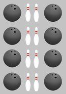 PRE-CUT BOWLING BALLS &amp; PINS EDIBLE RICE / WAFER PAPER CUP CAKE TOPPERS PARTY BIRTHDAY DECORATION