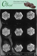 Cybrtrayd AO039 Snowflake Chocolate Candy Mold with Exclusive Cybrtrayd Copyrighted Chocolate Molding Instructions