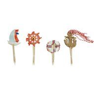 Bilipala 24Pcs Nautical Theme Cupcake Toppers Food Fruit Picks for Decoration N6