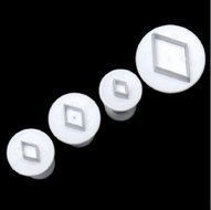 Autek 4PCS Diamond Shape Fondant Cutter Set Plunger Cake Mold Mould Tool Decorating(3DMold-66) N4