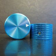 Riverstone Audio - Pair (2 PCS, Blue Color) Potentiometer Knobs, - Solid Aluminum - CNC Machined - BLUE Anodized... N2