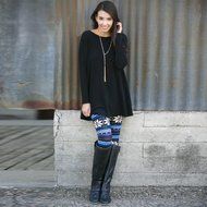 PHOTNO Casual Women Lady Skinny Geometric Print Stretchy Jegging Pants Slim Leggings N76