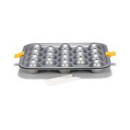 Patisse Nonstick Silver Top Cake Pops Pan with Lolly Sticks, Silver Grey