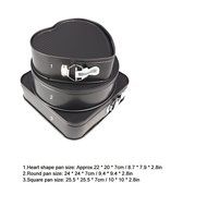 docooler Set of Three Springform Pans Cake Bake Mould Mold Bakeware with Removable Bottom Round Heart Square Shape... N2