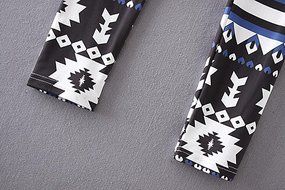PHOTNO Casual Women Lady Skinny Geometric Print Stretchy Jegging Pants Slim Leggings N81