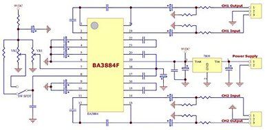 Electronics-Salon Dual Ch. Audio Hi-Definition Sound Processor Module, based on BA3884 N6