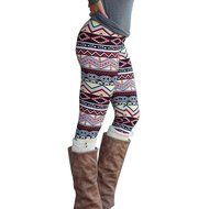 PHOTNO Casual Women Lady Skinny Geometric Print Stretchy Jegging Pants Slim Leggings N84