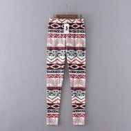 PHOTNO Casual Women Lady Skinny Geometric Print Stretchy Jegging Pants Slim Leggings N85