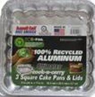 Eco Cook-N-Carry Square Cake with Lid 3-Count (6-Pack)