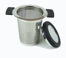 The Tea Makers of London Stainless Steel Tea Strainer With Anti Slip Handles - 0.5Mm Micro Filter - Black N3
