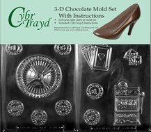Cybrtrayd J101AB Casino for Specialty Box Chocolate Candy Mold Bundle with 2 Molds and Exclusive Cybrtrayd Copyrighted...