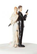 Super Sexy Spy Wedding Bride and Groom Cake Topper Figurine N3