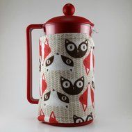 Fox Themed French Press Cozy, 8 cup Insulated Coffee Accessory, Cafetiere Cosy, Coffee Pot Wrap N5