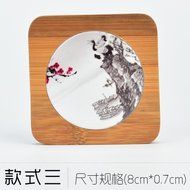 CCWY Saucer tea coasters hand-painted Chinoiserie ceramic tea accessories bamboo creative coasters Kung Fu Tea... N6