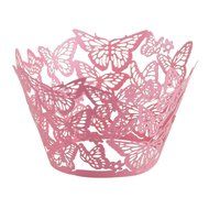 Derker 50 Pcs Laser Cut Cupcake Collars Butterfly Cupcake Wrappers Wraps Wedding Birthday Baby Shower Party Cupcake... N8