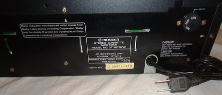 Pioneer Stereo Dual Cassette Tape Deck CT-1280WR - Auto Reverse - Japan 1986 N5