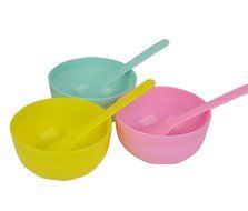 Women Mask Bowl- Face Skin Care Mask Mixing Bowl with a Spoon Color Random