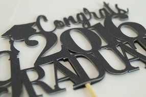 All About Details Black Congrats 2016 Graduate Cake Topper N3
