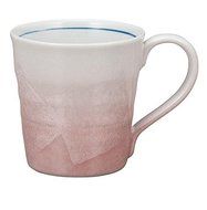 Kutani Pottery pink and white Gindami mug cup from Japan K4-887