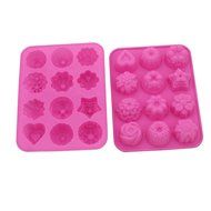 Zicome Set of 2 Flowers Silicone Non Stick Cake Bread Mold Chocolate Jelly Candy Baking Mould N5