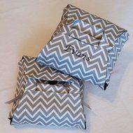 Casserole Tote in Gray Mini-Chevron 8x8 - Can be Personalized, ZigZag Stripe, Made in America N3