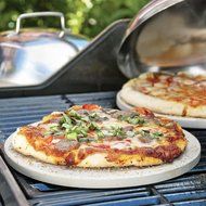 BakeitFun Premium Pizza Baking Set | 13" Ceramic Baking Stone with Chrome Plated Rack and Mezzaluna | Makes a... N5