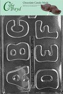 Cybrtrayd L004 Letters A to F Chocolate Candy Mold with Exclusive Cybrtrayd Copyrighted Chocolate Molding Instructions