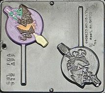 Witch on a Broom Lollipop Chocolate Candy Mold Halloween 912
