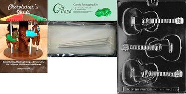 Cybrtrayd J065 Guitar Chocolate Candy Mold with Exclusive Cybrtrayd Copyrighted Chocolate Molding Instructions N3