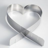 Menz heart cake ring, heart-baking frame, 1 piece, Stainless steel, Quality product Made in Germany
