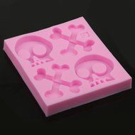Punk Skeleton Skull Bone Silicone Cake Mould Baking Fondant Sugar Craft Halloween Wedding Birthday Party Home... N4