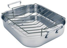 Cuisinox Super Elite Open Roaster with Rack, 42 x 35 x 8.5cm, Silver