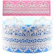 Lesirit Flower Pattern Silicone Fondant Mat Cake Lace Embossed Cake Mold Mould (A) N8