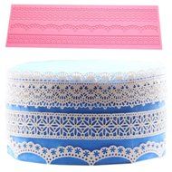 Lesirit Flower Pattern Silicone Fondant Mat Cake Lace Embossed Cake Mold Mould (A) N11