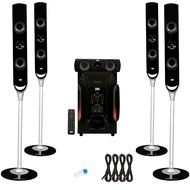 Acoustic Audio AAT1000 Tower 5.1 Speaker System with USB Bluetooth and 4 Extension Cables N2
