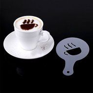 YING LAN Creative Nice Coffee Barista Stencils Template Strew Pad Duster Spray Art 16 PCS N6