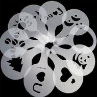 YING LAN Creative Nice Coffee Barista Stencils Template Strew Pad Duster Spray Art 16 PCS N7