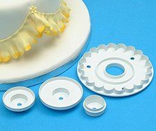 Anyana 4pcs set Skirt Decorative Floral Border Plastic Cookie Cutter Cake Mould Tool Kitchen Tool Sugar Paste... N2