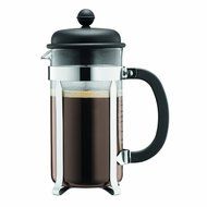 Bodum Caffettiera French Press Coffee Maker, Black Plastic Lid and Stainless Steel Frame, 3-Cup, 12-Ounce