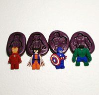 Silicone Molds Cute Avengers Superhero Silicone Molds (30mm) Cupcake Topper N12