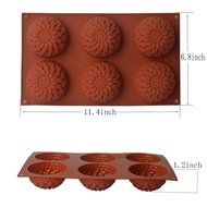 EVTECH(TM) 6 Cavity Chrysanthemum Style Silicone Gel Non Stick Cake Bread Mousse Biscuit Ice Pudding Mold Chocolate... N5