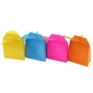 Emours Cute Classic Bag Design Herbal Leaf Silicone Tea Infuser Reusable Tea Bag Strainer , 4 Pack N3