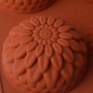 EVTECH(TM) 6 Cavity Chrysanthemum Style Silicone Gel Non Stick Cake Bread Mousse Biscuit Ice Pudding Mold Chocolate... N6