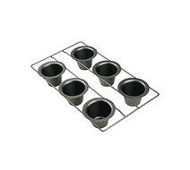 Focus Foodservice 926561 Popover Pan, 6 Molds, 10-5/8" x 9-11/16" x 7/8" Overall Pan Size, 2-1/4" x 2-1/4" Mold...