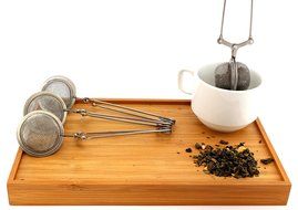 (4 Pack) 18/8 Stainless Steel Long-Handled Snap Ball Tea Strainers for Loose Leaf Tea N4