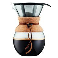 Bodum 11571-109 Pour Over 1 L Coffee Maker with Permanent Filter, 34 oz, Cork Band N12