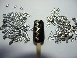 300x 3d Metal Alloy Gold Silver Heart Star Nail Art Tips Design Decorations DIY (rectangle) N3